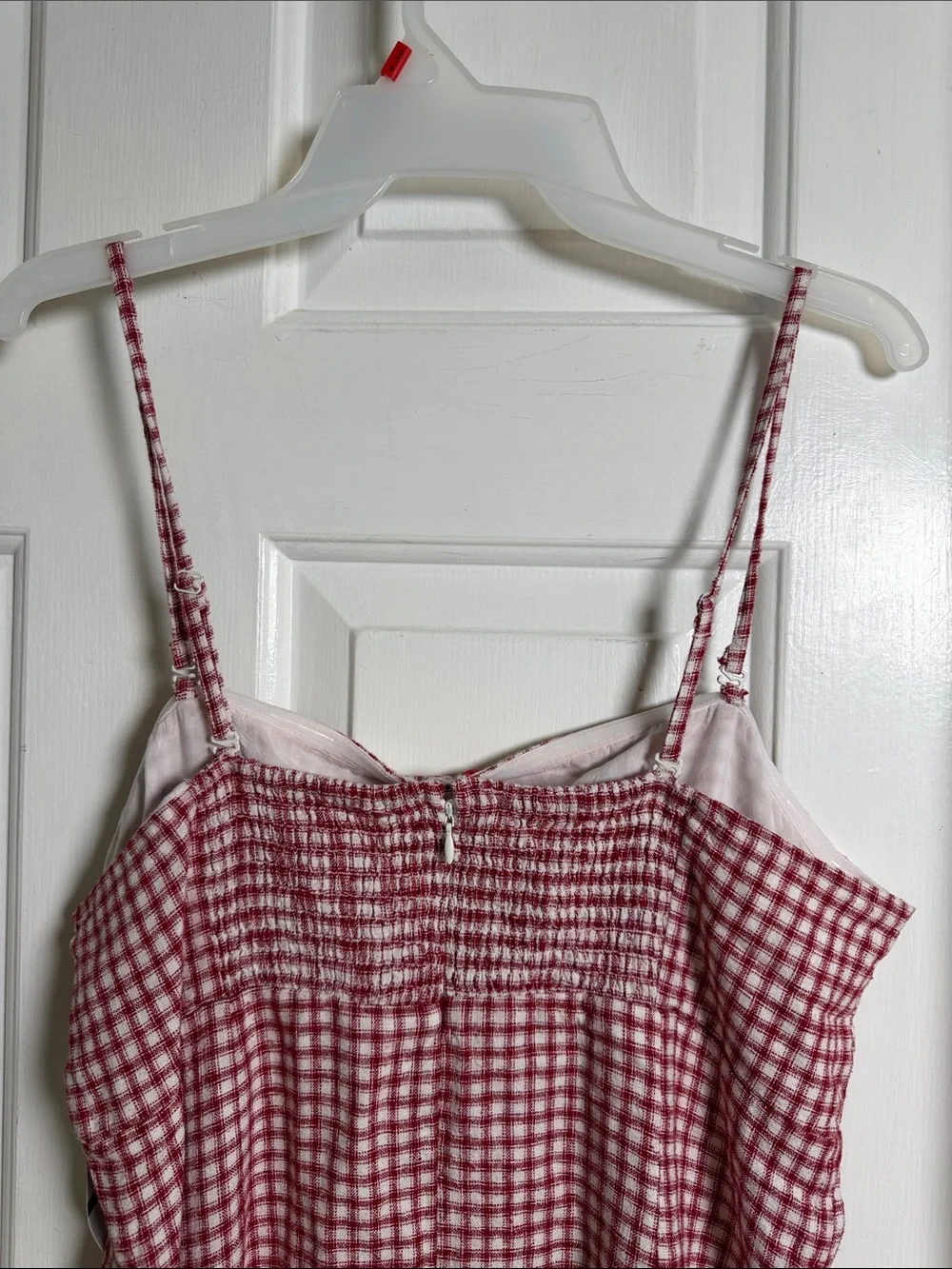 NWT Aeropostale Red Plaid Gingham Square Neck Lace Cami Tank Linen
Mini Dress - Picture 11 of 12
